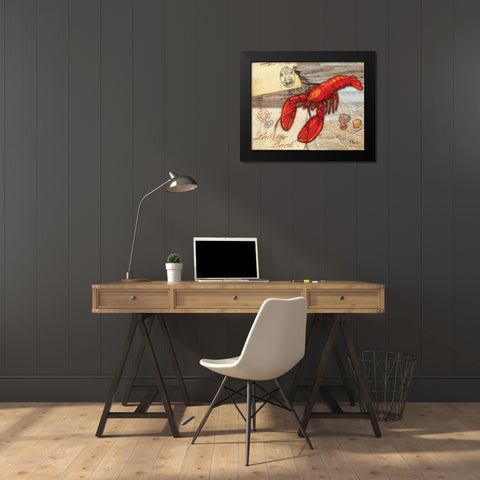 Fresh Catch Lobster Black Modern Wood Framed Art Print by Brent, Paul