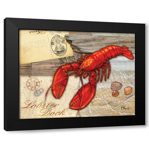 Fresh Catch Lobster Black Modern Wood Framed Art Print with Double Matting by Brent, Paul