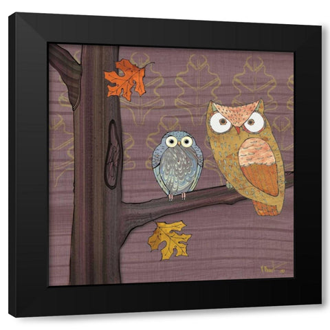 Awesome Owls IV Black Modern Wood Framed Art Print by Brent, Paul