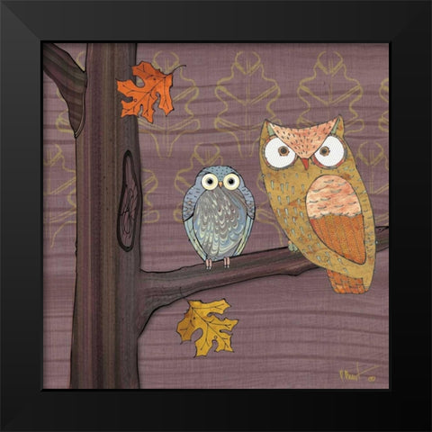 Awesome Owls IV Black Modern Wood Framed Art Print by Brent, Paul