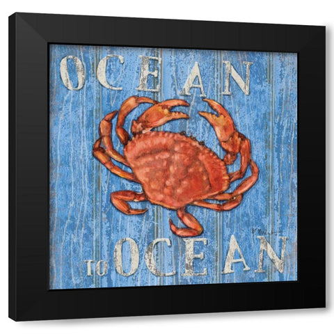 Coastal USA Red Crab Black Modern Wood Framed Art Print by Brent, Paul