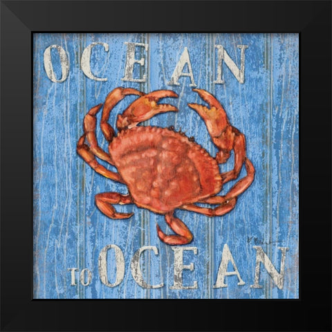 Coastal USA Red Crab Black Modern Wood Framed Art Print by Brent, Paul