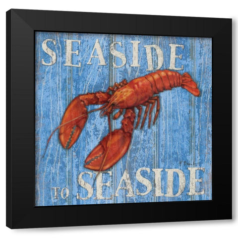 Coastal USA Lobster Black Modern Wood Framed Art Print by Brent, Paul