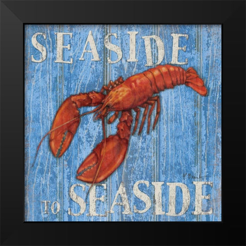 Coastal USA Lobster Black Modern Wood Framed Art Print by Brent, Paul