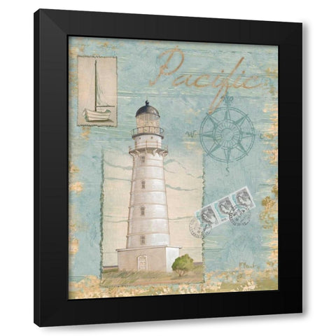 Seacoast Lighthouse II Black Modern Wood Framed Art Print with Double Matting by Brent, Paul