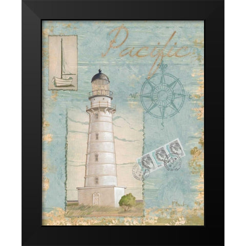 Seacoast Lighthouse II Black Modern Wood Framed Art Print by Brent, Paul