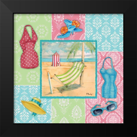 Beach Wear I Black Modern Wood Framed Art Print by Brent, Paul
