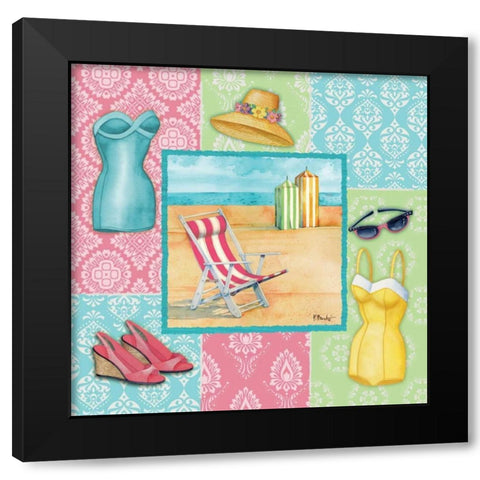 Beach Wear II Black Modern Wood Framed Art Print by Brent, Paul