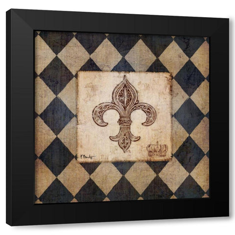 Vintage Harlequin II Black Modern Wood Framed Art Print with Double Matting by Brent, Paul