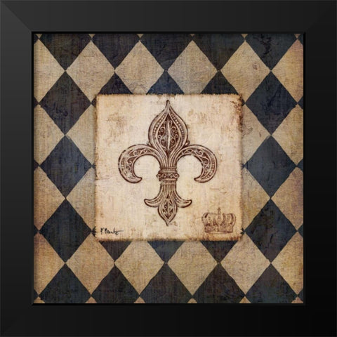 Vintage Harlequin II Black Modern Wood Framed Art Print by Brent, Paul