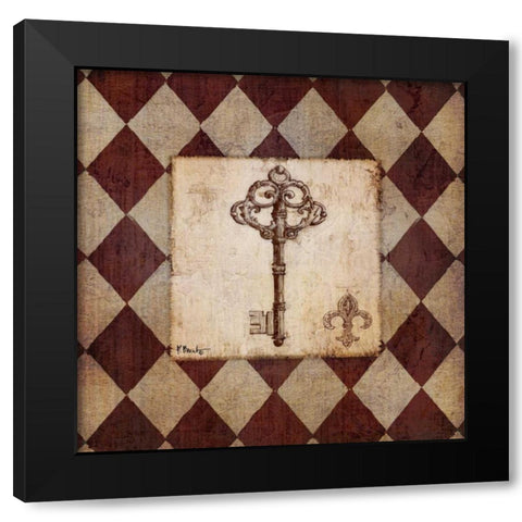 Vintage Harlequin IV Black Modern Wood Framed Art Print with Double Matting by Brent, Paul