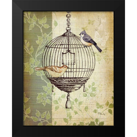 Botanical Birdcage I Black Modern Wood Framed Art Print by Brent, Paul