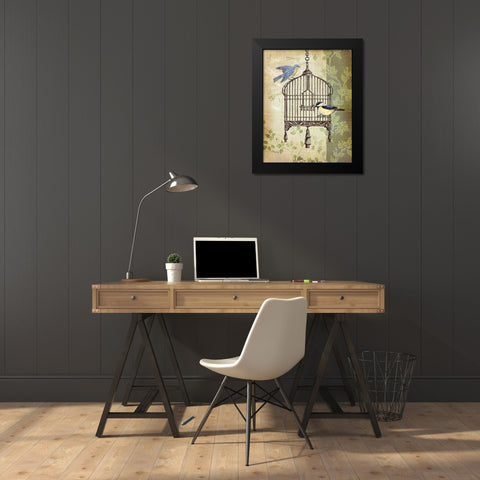 Botanical Birdcage II Black Modern Wood Framed Art Print by Brent, Paul