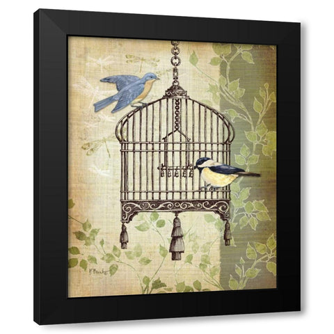 Botanical Birdcage II Black Modern Wood Framed Art Print with Double Matting by Brent, Paul