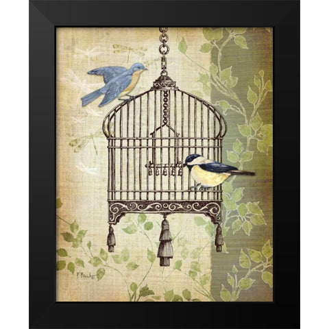 Botanical Birdcage II Black Modern Wood Framed Art Print by Brent, Paul