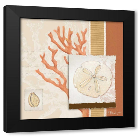 Aquarius Coral Sq III Black Modern Wood Framed Art Print with Double Matting by Brent, Paul