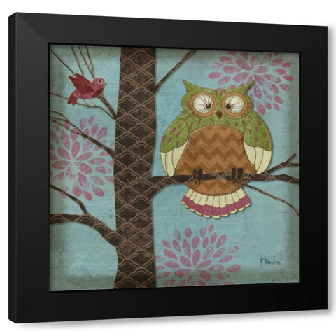 Fantasy Owls I Black Modern Wood Framed Art Print with Double Matting by Brent, Paul