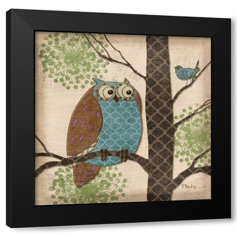 Fantasy Owls II Black Modern Wood Framed Art Print with Double Matting by Brent, Paul