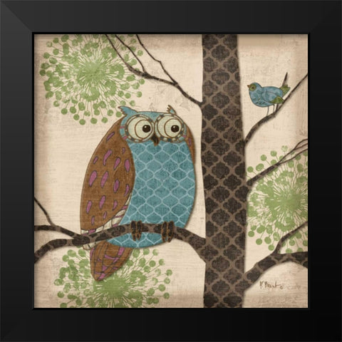 Fantasy Owls II Black Modern Wood Framed Art Print by Brent, Paul