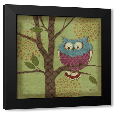 Fantasy Owls III Black Modern Wood Framed Art Print with Double Matting by Brent, Paul