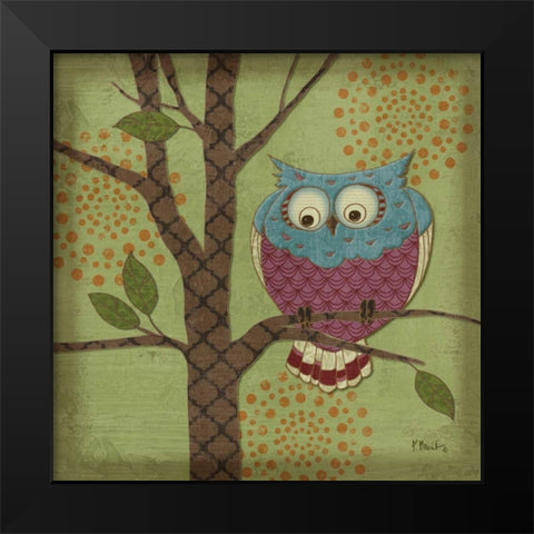 Fantasy Owls III Black Modern Wood Framed Art Print by Brent, Paul
