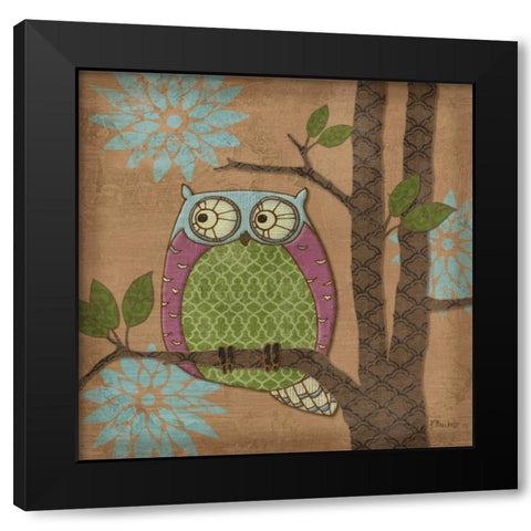 Fantasy Owls IV Black Modern Wood Framed Art Print with Double Matting by Brent, Paul