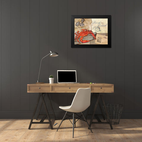 Fresh Catch Black Modern Wood Framed Art Print by Brent, Paul