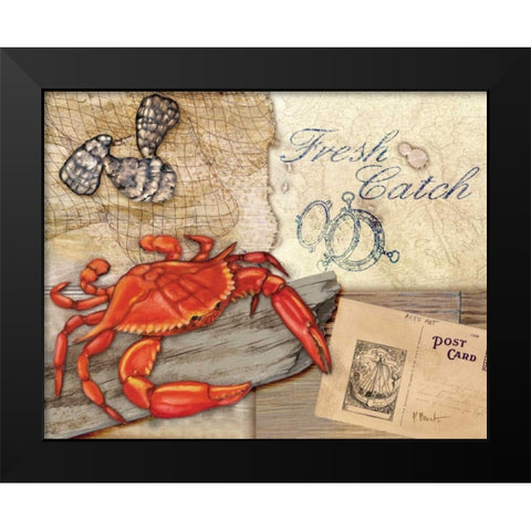 Fresh Catch Black Modern Wood Framed Art Print by Brent, Paul