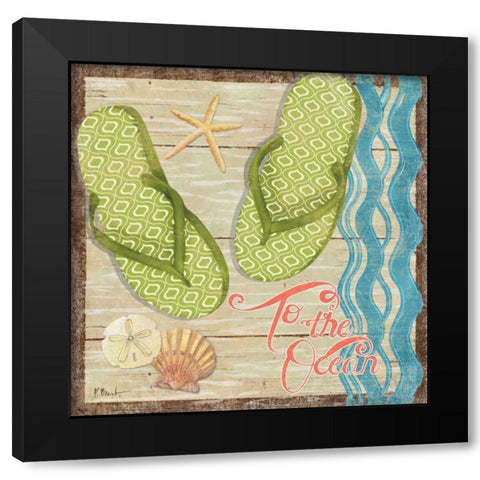 Hit the Beach IV Black Modern Wood Framed Art Print with Double Matting by Brent, Paul