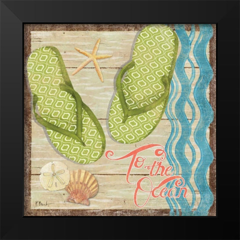 Hit the Beach IV Black Modern Wood Framed Art Print by Brent, Paul