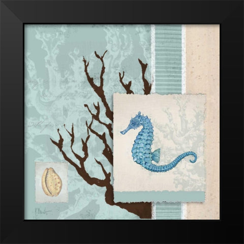 Aquarius Blue Sq II Black Modern Wood Framed Art Print by Brent, Paul