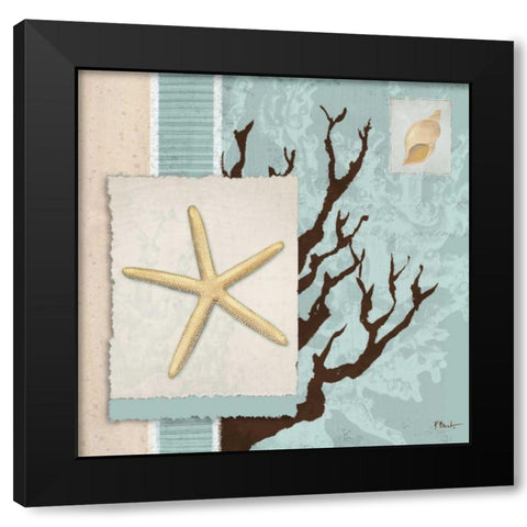 Aquarius Blue Sq III Black Modern Wood Framed Art Print with Double Matting by Brent, Paul