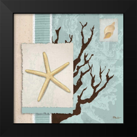Aquarius Blue Sq III Black Modern Wood Framed Art Print by Brent, Paul