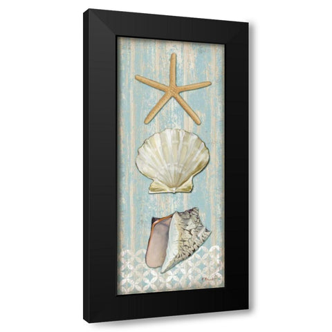 Spa Shells Vertical II Black Modern Wood Framed Art Print with Double Matting by Brent, Paul