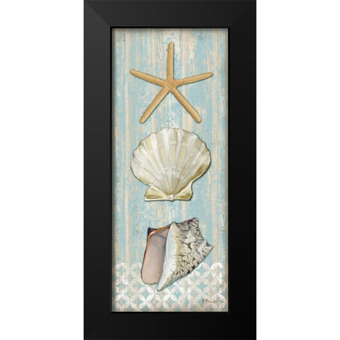 Spa Shells Vertical II Black Modern Wood Framed Art Print by Brent, Paul