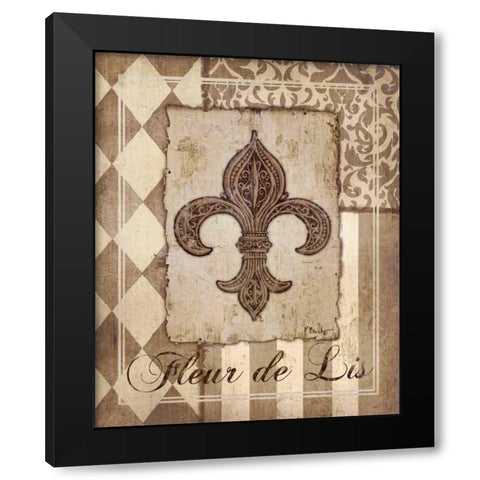 Provencial Collage I Black Modern Wood Framed Art Print with Double Matting by Brent, Paul