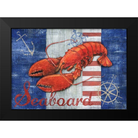 Maritime Lobster Black Modern Wood Framed Art Print by Brent, Paul