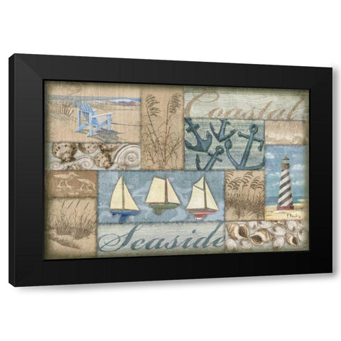 Bateau Bay Collage I Black Modern Wood Framed Art Print with Double Matting by Brent, Paul