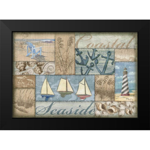 Bateau Bay Collage I Black Modern Wood Framed Art Print by Brent, Paul