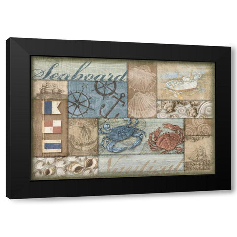 Bateau Bay Collage II Black Modern Wood Framed Art Print with Double Matting by Brent, Paul