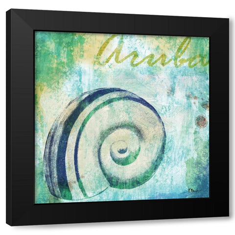 Martinique Shells III Black Modern Wood Framed Art Print with Double Matting by Brent, Paul