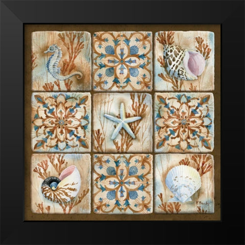 Sea Isle Collage I Black Modern Wood Framed Art Print by Brent, Paul