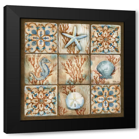 Sea Isle Collage II Black Modern Wood Framed Art Print with Double Matting by Brent, Paul