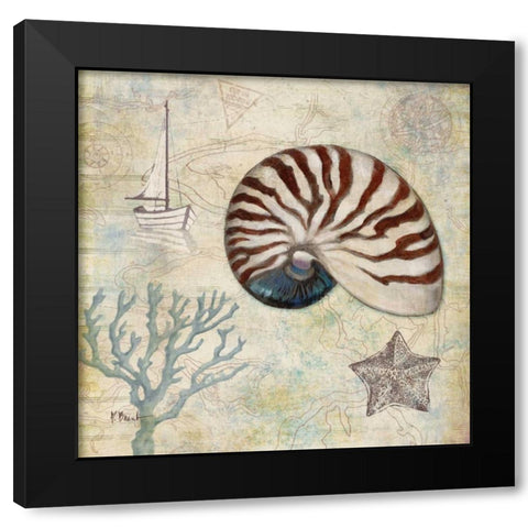 Discovery Shell I Black Modern Wood Framed Art Print with Double Matting by Brent, Paul