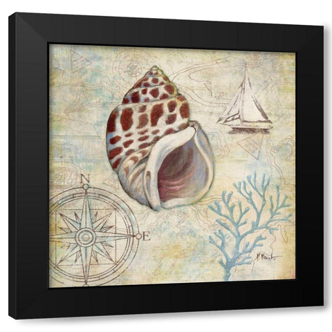 Discovery Shell IV Black Modern Wood Framed Art Print with Double Matting by Brent, Paul