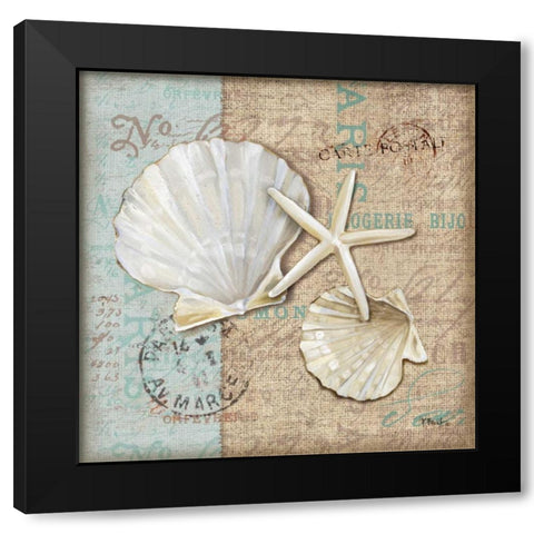 Linen Shells I Black Modern Wood Framed Art Print by Brent, Paul