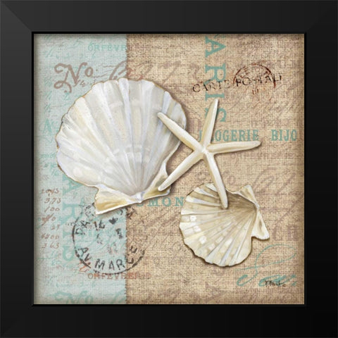 Linen Shells I Black Modern Wood Framed Art Print by Brent, Paul