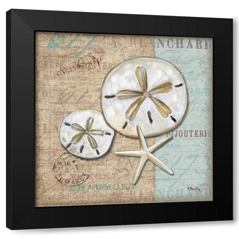 Linen Shells II Black Modern Wood Framed Art Print with Double Matting by Brent, Paul