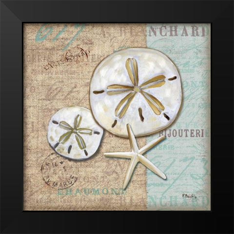 Linen Shells II Black Modern Wood Framed Art Print by Brent, Paul