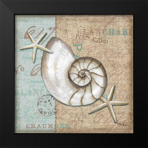 Linen Shells III Black Modern Wood Framed Art Print by Brent, Paul